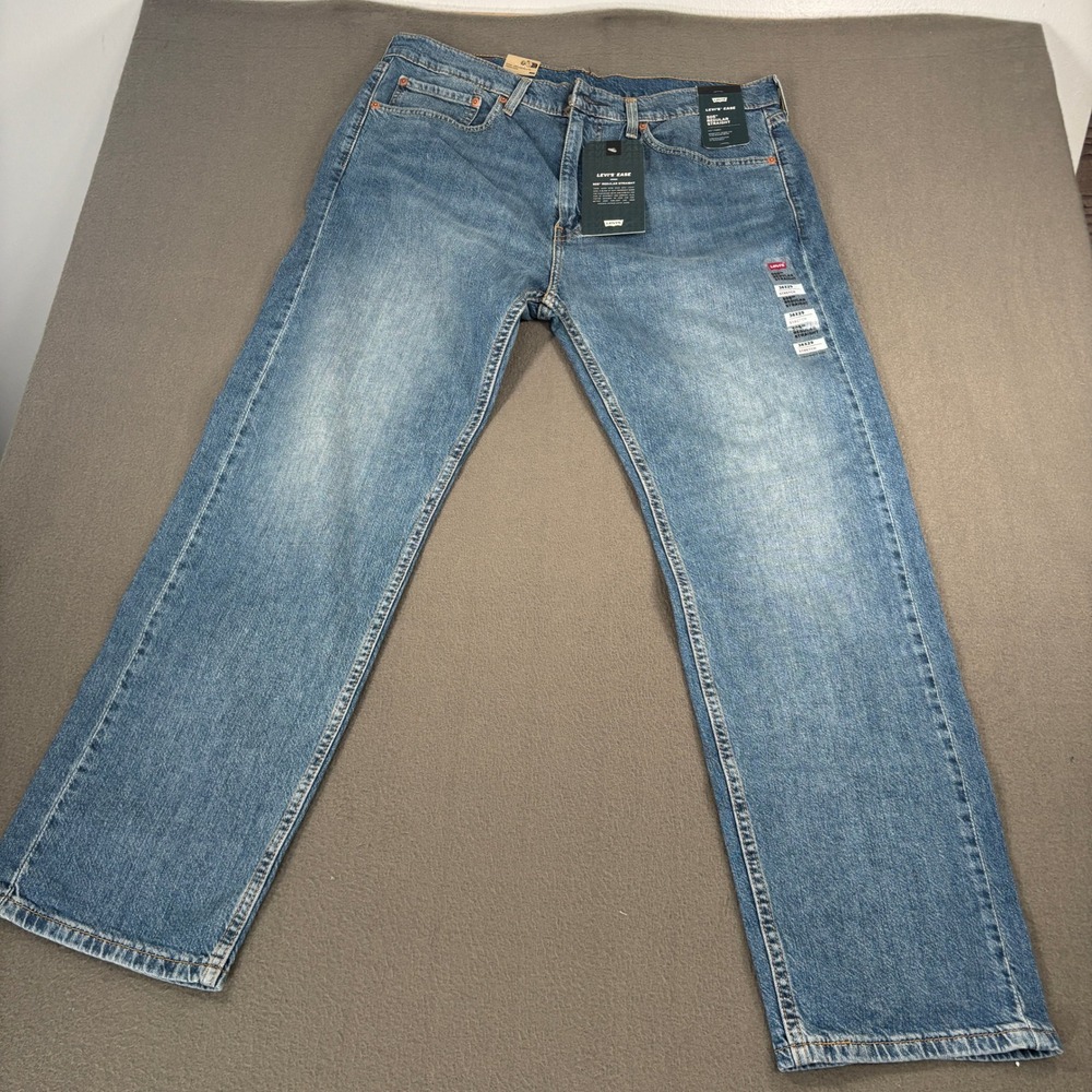 Levis 505 Regular Straight Jeans Mens Size 36x29 Blue Stretch Denim 00505-2534